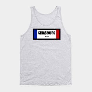 Strasbourg City in French Flag Tank Top